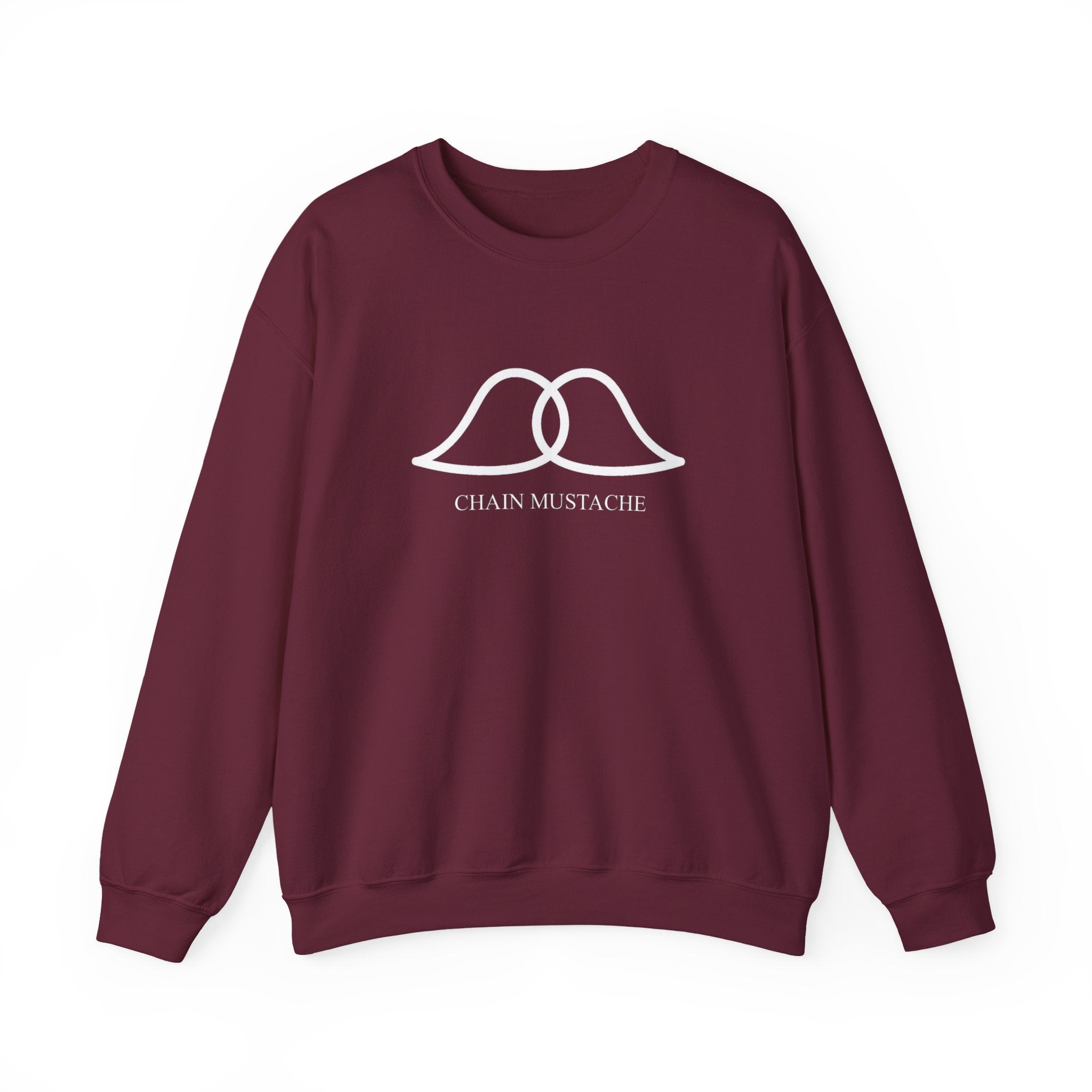 Chain Mustache Whimsical Mustache Sweatshirt, Funny Gift, Unisex Crewneck, Casual Wear, Birthday Gift, Cozy Layer, Vintage Style