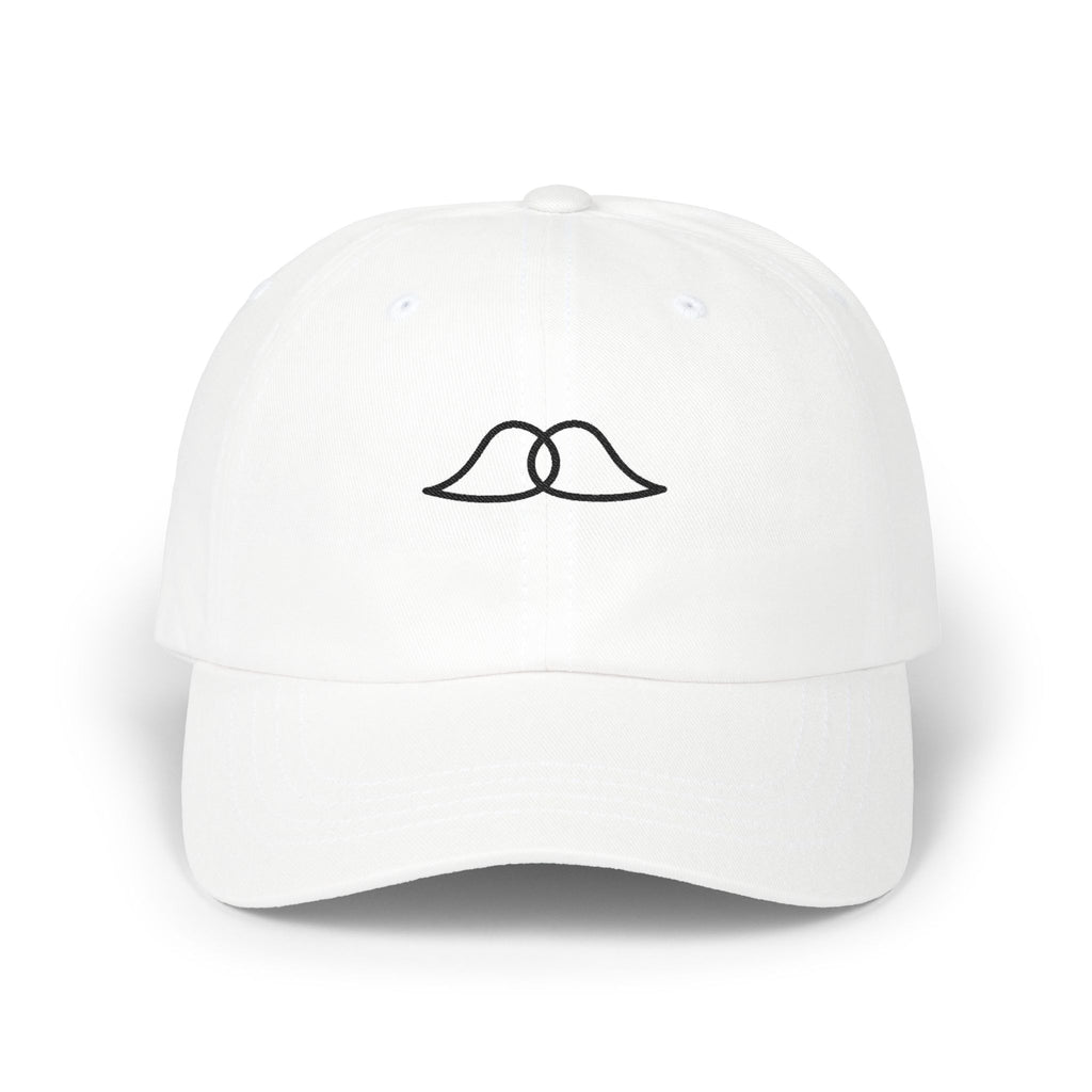Chain Mustache  White Casual Cap