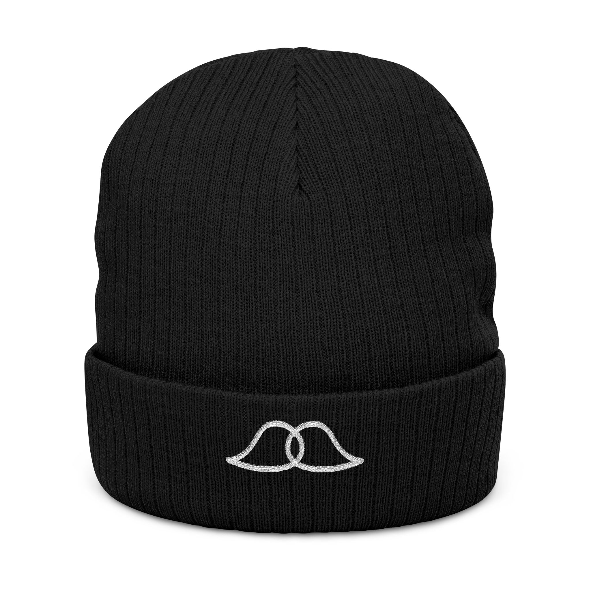 Chain mustache dark beanie cap
