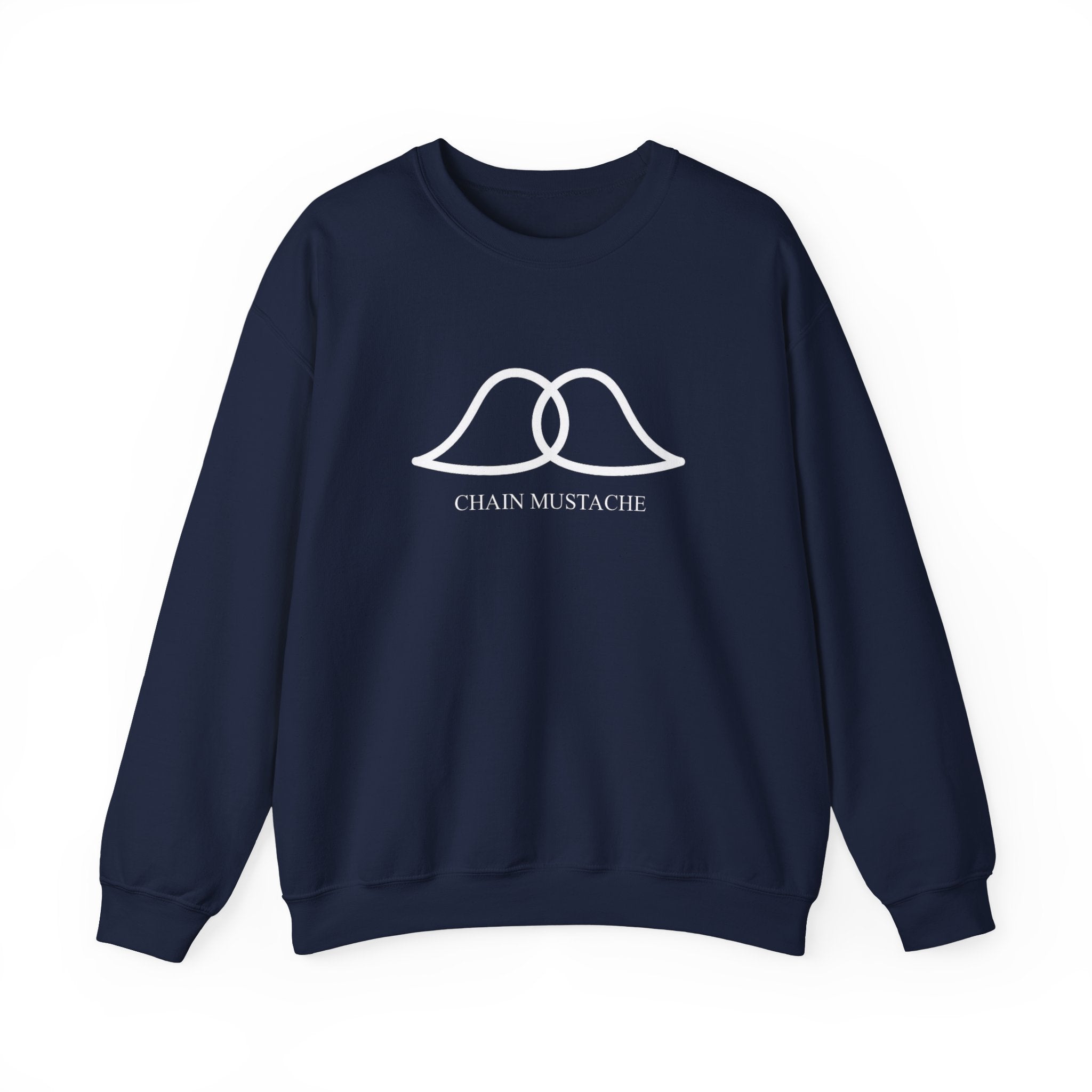 Chain Mustache Whimsical Mustache Sweatshirt, Funny Gift, Unisex Crewneck, Casual Wear, Birthday Gift, Cozy Layer, Vintage Style