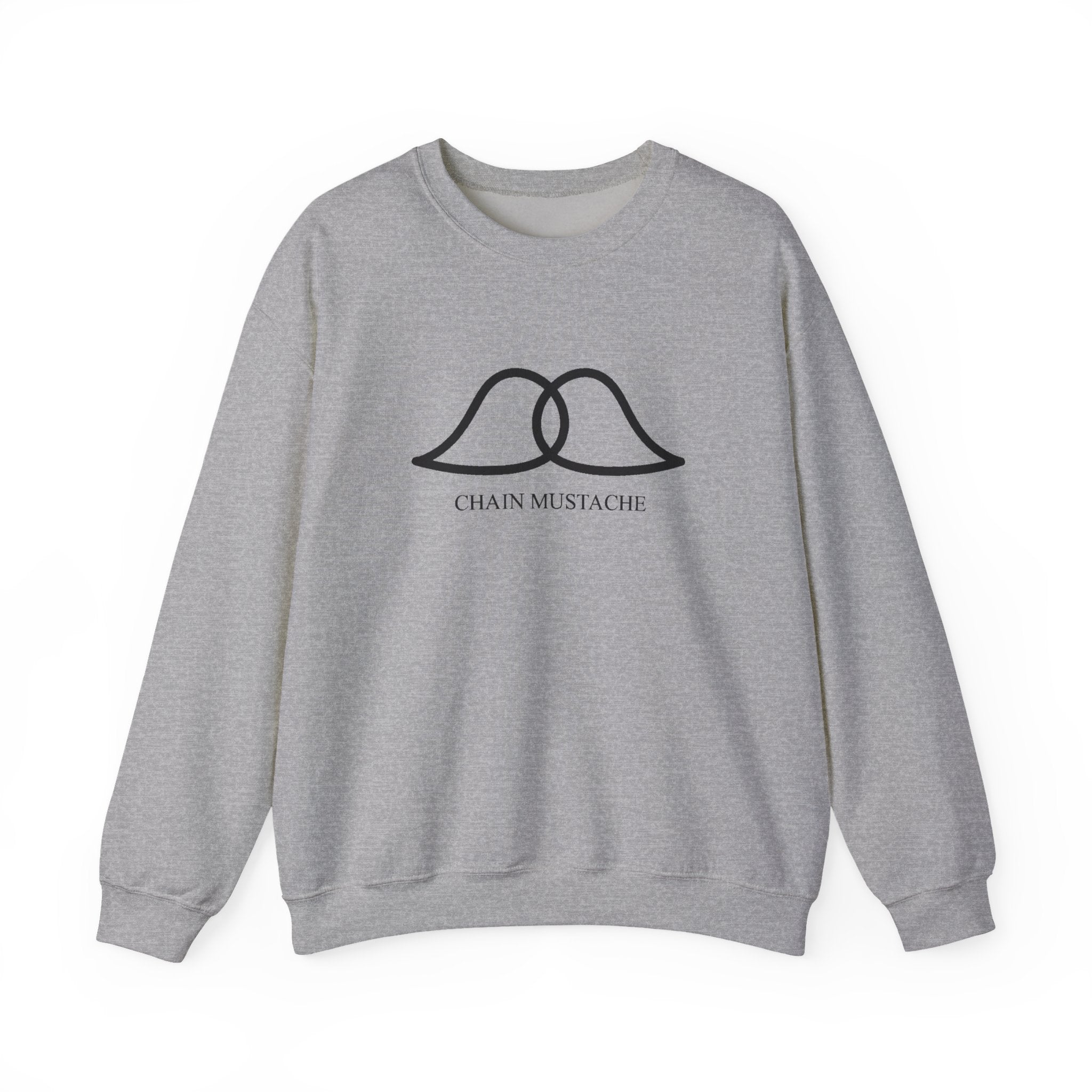 Chain Mustache Whimsical Mustache Sweatshirt, Funny Gift, Unisex Crewneck, Casual Wear, Birthday Gift, Cozy Layer, Vintage Style