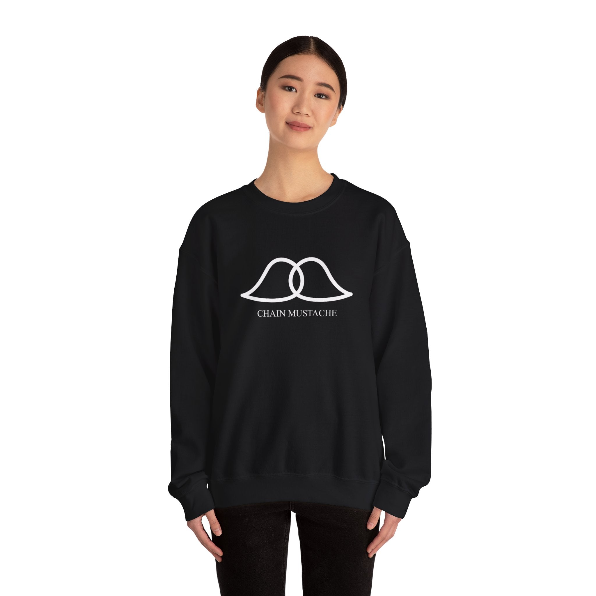 Chain Mustache Whimsical Mustache Sweatshirt, Funny Gift, Unisex Crewneck, Casual Wear, Birthday Gift, Cozy Layer, Vintage Style